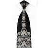 Silver Damask On Black Crystal Rhinestone Silk Tie