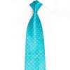 Silver Geometric On Bright Blue Microfiber Rhinestone Tie