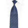 Silver Geometric On Dark Blue Rhinestone Tie With Silver