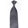 Silver Geometric On Navy Rhinestone Silk Necktie