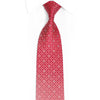 Silver Geometric On Red Rhinestone Tie With Red Sparkles - 1