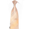 Silver Geometric & Striped On Peach Rhinestone Silk Tie
