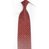 Silver Interlocking Chains On Burgundy Rhinestone Necktie
