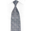Silver Ornate Cartouche On Navy Rhinestone Silk Tie