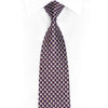 Silver Purple Geometric Rhinestone Silk Tie With Purple