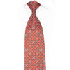 Silver Red Geometric Rhinestone Silk Necktie - 1