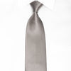 Silver Satin Woven Silk Necktie - 1