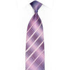Silver Striped On Mauve Rhinestone Silk Necktie With Silver