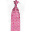 Silver Trellis On Pink Rhinestone Silk Necktie - 1