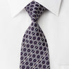 Premierlux Rhinestone Necktie Silver Trellis On Navy With 