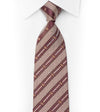 Striped On Burgundy Rhinestone Tie With Gold Sparkles - 1