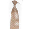 Trellis Checkered On Gold Rhinestone Silk Tie With Silver