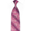 Violet Damask On Silver Rhinestone Silk Necktie - 1
