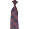 Woven Silk Tie with Silver Sparkles - Navy & Coral Wave