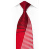 Aquascutum Strass-Krawatte, silberfarben, schwarz, Chevron gestreift auf Rot mit Glitzer