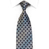 B-Classic Herren-Krawatte aus Seide mit Strasssteinen, silberfarben, geometrisch auf Marineblau mit Glitzer