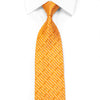 Daks Crystal Rhinestone Silk Tie Orange Geometric With Red Sparkles
