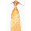 Eleganz Strass-Seidenkrawatte Geometrisch auf Orange mit silbernen Glitzern