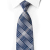 Franco Ferraro Rhinestone Silk Necktie Silver Striped On Blue With Silver Sparkles