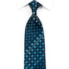 Guy Laroche Seidenkrawatte Foulard mit Blumenmuster auf Marineblau mit blauen Glitzern