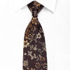 Indian Homme Strass-Seidenkrawatte mit Blumenmuster auf Braun