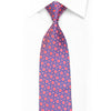 Louis Quatorze Rhinestone Silk Tie Blue Geometric On Pink