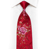 Seidenkrawatte mit Blumenmuster auf rotem Strasssteinchen