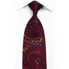 Seidenkrawatte Burgunderrotes Paisley auf Blau mit Strasssteinen und Glitzern