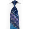 Lila-blaue geometrische Krawatte mit Strasssteinen in Marineblau und Glitzer