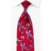 Strass-Krawatte, Mauve-Paisley auf roter Seide