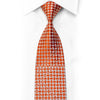 Pierre Cardin Strass-Seidenkrawatte, silberfarben, geometrisch auf Orange mit Glitzer