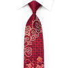 Remizio Strass-Seidenkrawatte mit Schriftrollen auf Burgunderrot