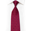 Seidenkrawatte rot geometrisch auf Lila mit Strasssteinen