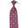 Silver Red Cartouche On Navy Rhinestone Necktie