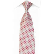 Strass-Krawatte aus Seide, rosa burgunderfarbene Punkte auf Weiß mit Glitzer von Roberta di Camerino