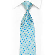 TLS Strass-Krawatte aus Seide, hellblau kariert mit Glitzer