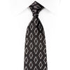 The Shirts Studio Skinny Silk Necktie Silver Harlequins On Black