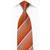 Vito Rufolo Silk Necktie Silver Orange Burgundy Striped With Sparkles
