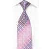 Vito Rufolo Seidenkrawatte, Mauve-geometrisch auf Rosa mit Kristallen und Glitzern