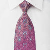 Andre Kim Rhinestone Silk Tie Anthemion On Purple With Golden Sparkles - San-Dee