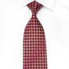 Aquascutum Men's Crystal Silk Tie Circles On Burgundy With Silver Sparkles - San-Dee