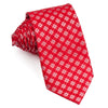 Aquascutum Silk Tie Geometric Dots On Red With Rhinestones Classic 3 1/2 Inch - San-Dee