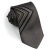 Arnaldo Bassini Silk Neck Tie Geometric Cirlcles On Black With Rhinestones - San-Dee