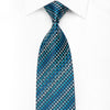 Austin Reed Mens Crystal Silk Necktie Dots On Blue Sparkling With Rhinestones - San-Dee