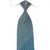 Austin Reed Men's Crystal Silk Necktie Geometric On Blue With Sparkles - San-Dee