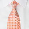 Austin Reed Rhinestone Necktie Peach Checker With Silver Sparkles - San-Dee