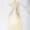 Austin Reed Rhinestone Silk Necktie Geometric Chevron On Yellow Orange With Silver Sparkles - San-Dee