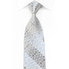 Avalon Men's Crystal Rhinestone Silk Necktie Black Cartouche On Silver With Blue Sparkles - San-Dee