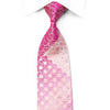 Avalon Rhinestone Silk Necktie Purple Cartouche On Pink With Sparkles - San-Dee