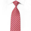 Benny Ong Men's Crystal Silk Necktie Geometric On Red With Silver Sparkles - San-Dee